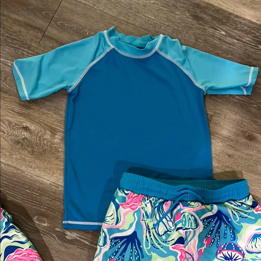 Tommy Bahama Blue Rashguard Swimwear Set